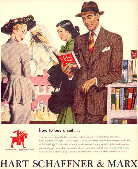 Hart Schaffner Marx How To Buy A Suit 1948 | Sex Appeal Vintage Ads and Covers 1891-1970