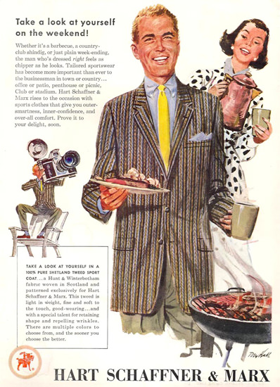 Hart Schaffner Marx Shetland Sport Coat 1956 | Sex Appeal Vintage Ads and Covers 1891-1970