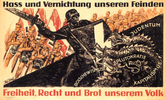 Hass Und Vernichtung Unseren Feinden Hate | Vintage War Propaganda Posters 1891-1970