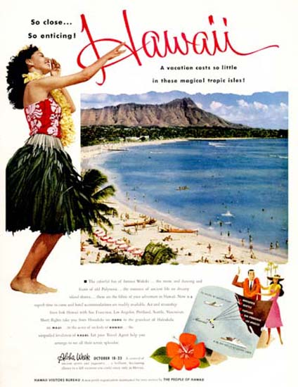 Hawaii Hulagirl 1954 So Close So Enticing | Sex Appeal Vintage Ads and Covers 1891-1970