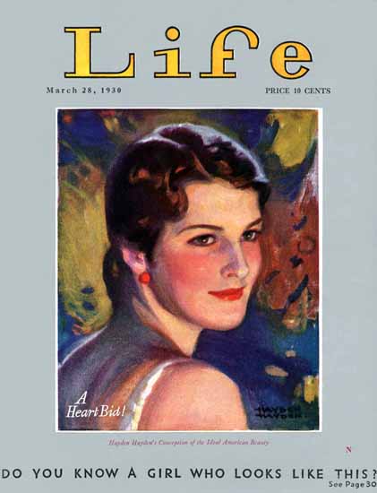 Hayden Hayden Life Magazine A Heart Bid 1930-03-28 Copyright | Life Magazine Graphic Art Covers 1891-1936