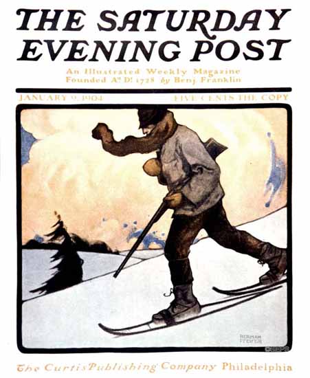 Heinrich Pfeifer Saturday Evening Post Winter Hunting 1904_01_09 | The Saturday Evening Post Graphic Art Covers 1892-1930