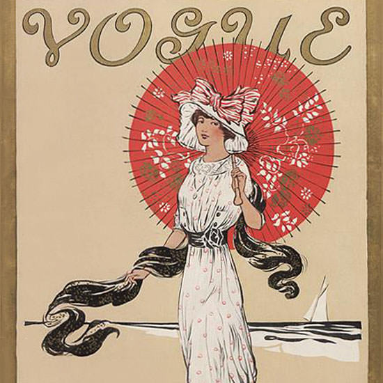 Helen Dryden Vogue Cover 1910-08-01 Copyright crop | Best of 1891-1919 Ad and Cover Art