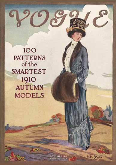 Helen Dryden Vogue Cover 1910-10-01 Copyright | Vogue Magazine Graphic Art Covers 1902-1958