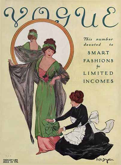 Helen Dryden Vogue Cover 1911-02-01 Copyright | Vogue Magazine Graphic Art Covers 1902-1958