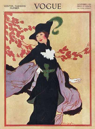 Helen Dryden Vogue Cover 1912-11-01 Copyright | Vogue Magazine Graphic Art Covers 1902-1958