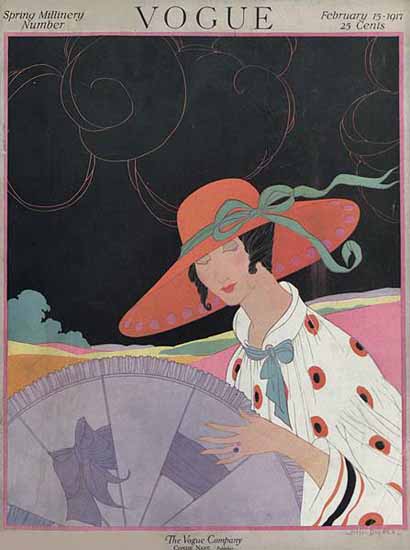 Helen Dryden Vogue Cover 1917-02-15 Copyright | Vogue Magazine Graphic Art Covers 1902-1958