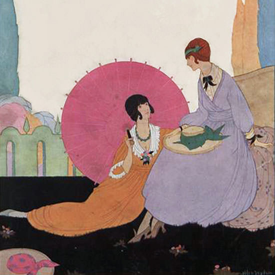 Helen Dryden Vogue Cover 1917-07-01 Copyright crop | Best of 1891-1919 Ad and Cover Art