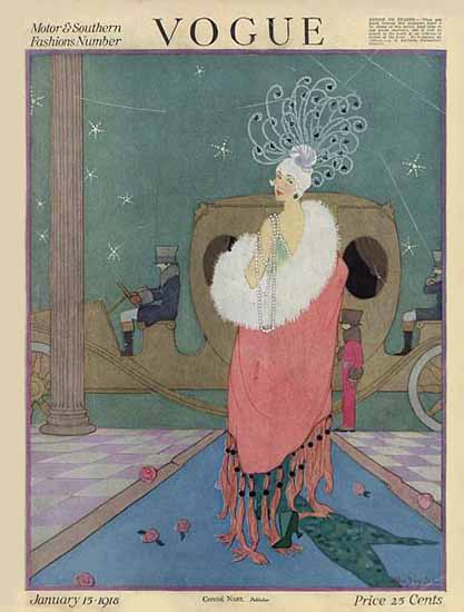 Helen Dryden Vogue Cover 1918-01-15 Copyright | Vogue Magazine Graphic Art Covers 1902-1958