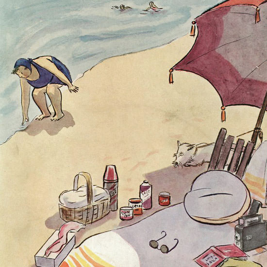 Helen E Hokinson The New Yorker 1937_08_14 Copyright crop | Best of Vintage Cover Art 1900-1970