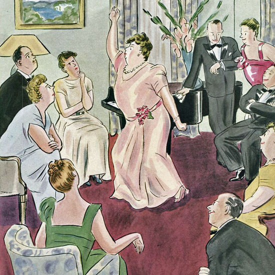 Helen E Hokinson The New Yorker 1947_02_08 Copyright crop | Best of Vintage Cover Art 1900-1970