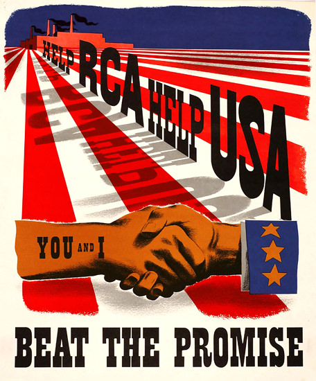 Help RCA Help USA Beat The Promise | Vintage War Propaganda Posters 1891-1970