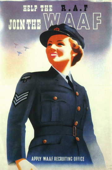 Help The RAF Join The WAAF | Vintage War Propaganda Posters 1891-1970