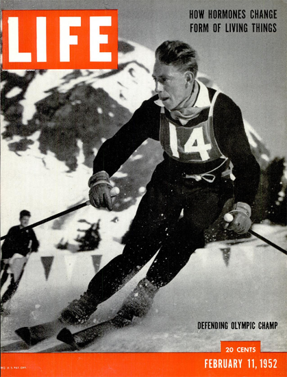 Henri Oreiller Olympic Champ 11 Feb 1952 Copyright Life Magazine | Life Magazine BW Photo Covers 1936-1970