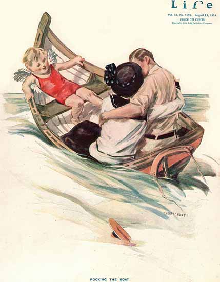 Henry Hutt Life Magazine Rocking The Boat 1914-08-13 Copyright | Life Magazine Graphic Art Covers 1891-1936