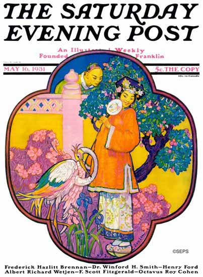 Henry J Soulen Saturday Evening Post Chinese Garden 1931_05_16 | The Saturday Evening Post Graphic Art Covers 1931-1969