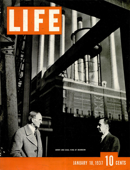 Henry and Edsel Ford 18 Jan 1937 Copyright Life Magazine | Life Magazine BW Photo Covers 1936-1970