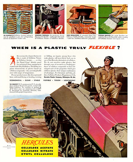 Hercules When Is A Plastic Truly Flexible | Vintage War Propaganda Posters 1891-1970