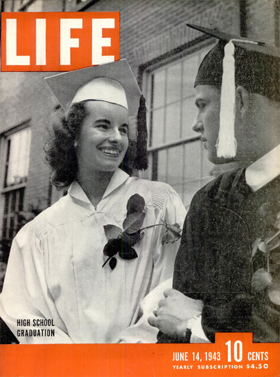 High School Graduation 14 Jun 1943 Copyright Life Magazine | Life Magazine BW Photo Covers 1936-1970