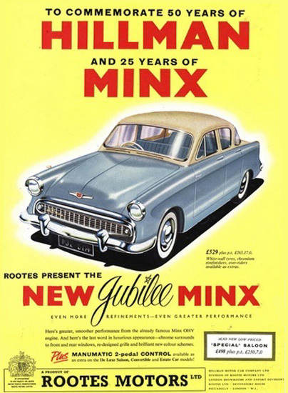 Hillman Jubilee Minx Automobile Rootes Group | Mad Men Art