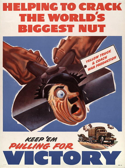 Hitler Helping To Crack The Worlds Biggest Nut | Vintage War Propaganda Posters 1891-1970