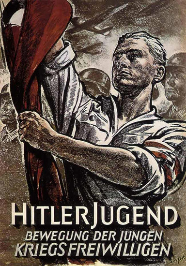 Hitler Jugend Bewegung Kriegs Freiwillige 1944 | Vintage War Propaganda Posters 1891-1970