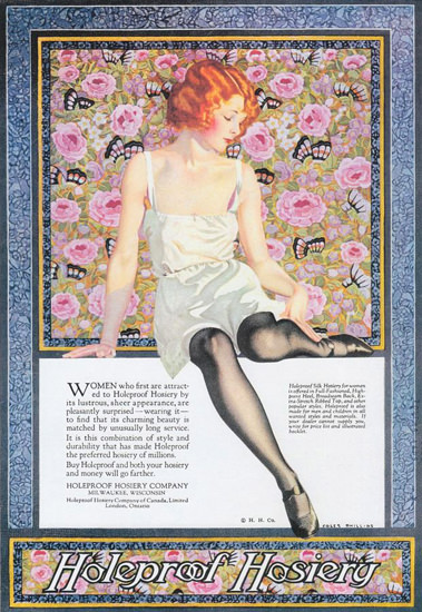 Holeproof Hosiery Women First Attracted 1923 Coles Phillips | Sex Appeal Vintage Ads and Covers 1891-1970