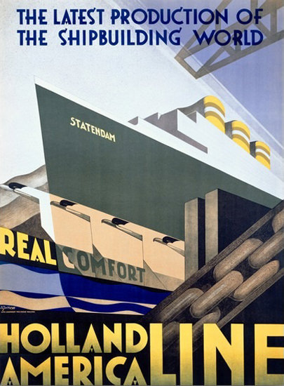 Holland America Line Comfort Liner Statendam | Vintage Travel Posters 1891-1970