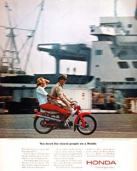 Honda Scooter 1964 Harbor | Vintage Travel Posters 1891-1970