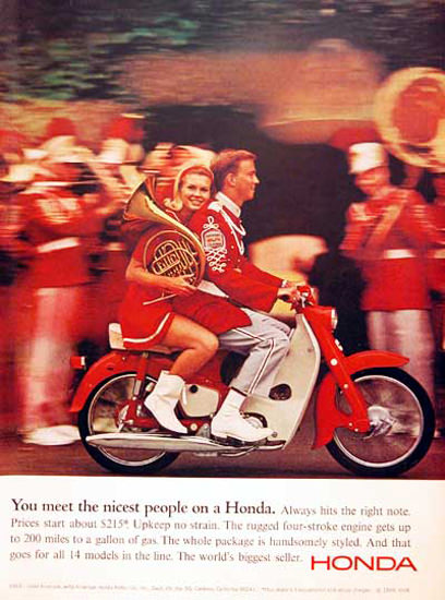 Honda Scooter 1966 Marching Band | Vintage Travel Posters 1891-1970