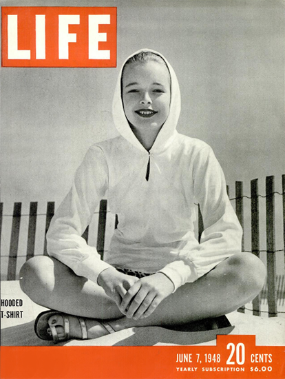 Hooded T-Shirt 7 Jun 1948 Copyright Life Magazine | Life Magazine BW Photo Covers 1936-1970