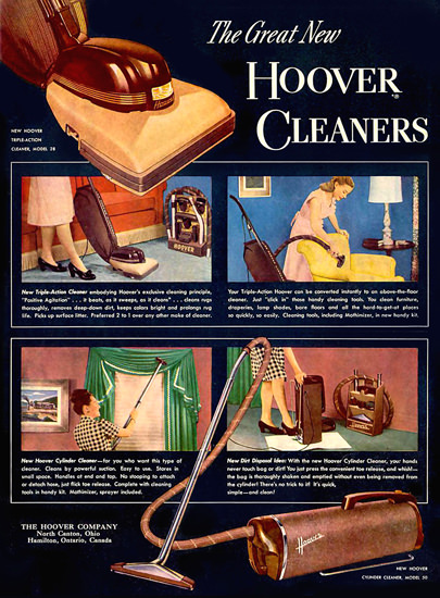 Hoover Cleaners 1950 Canton Ohio | Vintage Ad and Cover Art 1891-1970