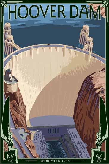 Hoover Dam dedicated 1936 NV AZ | Vintage Travel Posters 1891-1970