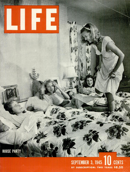 House Party 3 Sep 1945 Copyright Life Magazine | Life Magazine BW Photo Covers 1936-1970