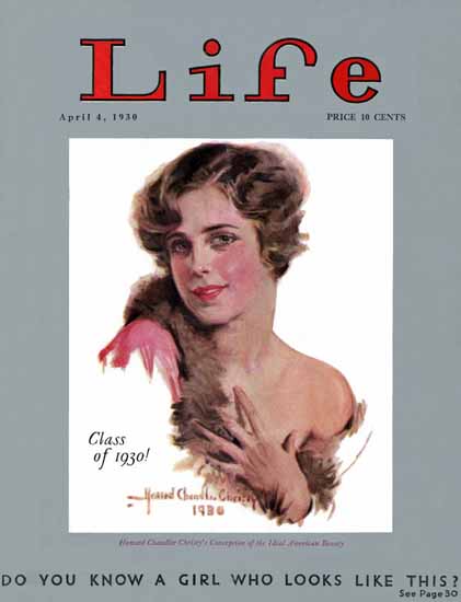 Howard Chandler Christy Life Humor Magazine 1930-04-04 Copyright | Life Magazine Graphic Art Covers 1891-1936