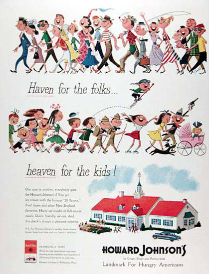 Howard Johnsons 1950 Family Restaurant | Vintage Ad and Cover Art 1891-1970