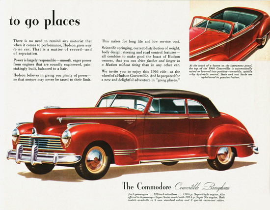 Hudson Commodore Convertible Brougham 1946 | Vintage Cars 1891-1970