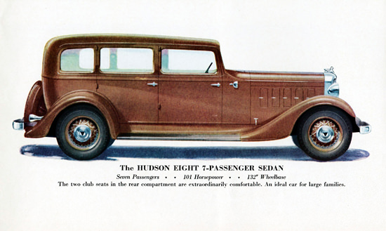 Hudson Eight 7 Passenger Sedan 1933 | Vintage Cars 1891-1970