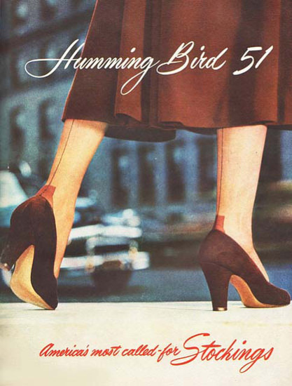 Humming Bird 1951 Americas Called Stockings | Sex Appeal Vintage Ads and Covers 1891-1970