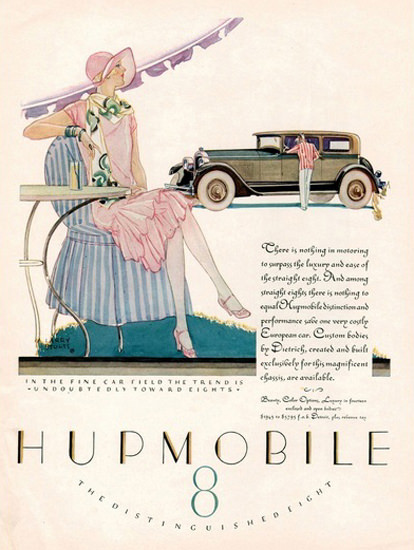 Hupmobile 8 Automobile The Distinguished Eight | Sex Appeal Vintage Ads and Covers 1891-1970