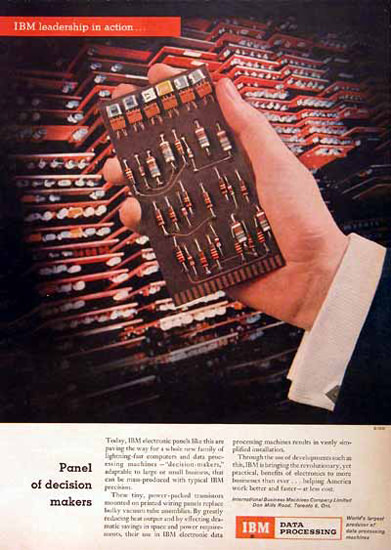 IBM 1955 Transistors IBM Data Processing Panel | Vintage Ad and Cover Art 1891-1970