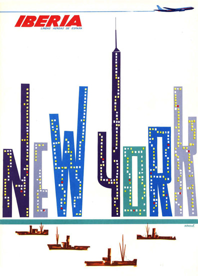 Iberia New York 1966 | Vintage Travel Posters 1891-1970