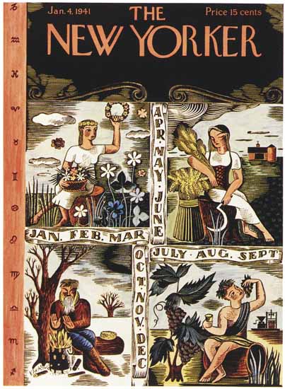 Ilonka Karasz The New Yorker 1941_01_04 Copyright | The New Yorker Graphic Art Covers 1925-1945