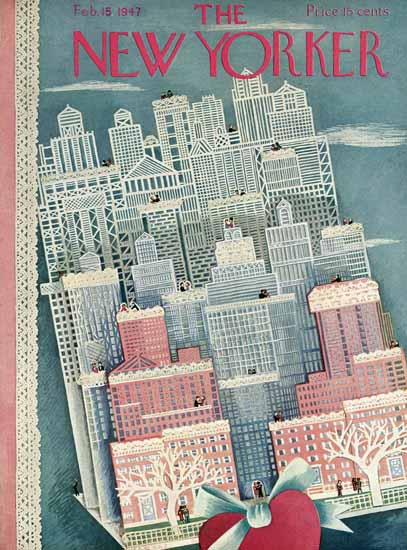 Ilonka Karasz The New Yorker 1947_02_15 Copyright | The New Yorker Graphic Art Covers 1946-1970