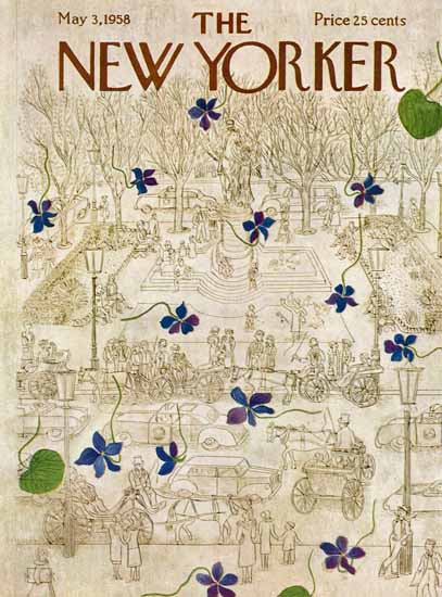 Ilonka Karasz The New Yorker 1958_05_03 Copyright | The New Yorker Graphic Art Covers 1946-1970