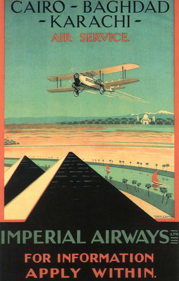 Imperial Airways Cairo-Baghdad-Karachi Air 1926 | Vintage Travel Posters 1891-1970