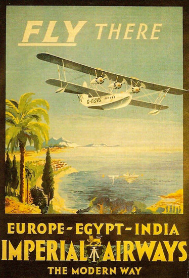 Imperial Airways Fly There Europe Egypt 1920s | Vintage Travel Posters 1891-1970