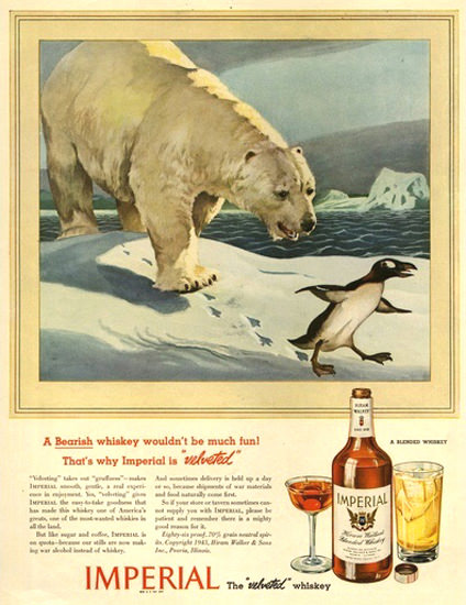 Imperial Hiram Walker Blended Whiskey 8 Baer | Mad Men Art | Vintage Ad ...