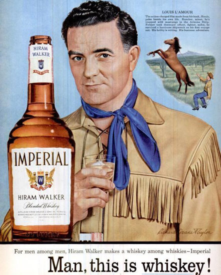 Imperial Whiskey Louis L Amour 1955 Hondo | Sex Appeal Vintage Ads and Covers 1891-1970