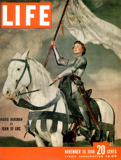 Ingrid Bergman as Joan of Arc 15 Nov 1948 Copyright Life Magazine | Life Magazine Color Photo Covers 1937-1970